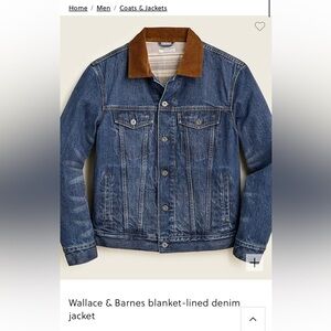J.Crew Wallace and Barnes Blanket lined Denim Jacket